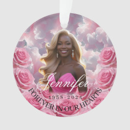 Ornamento Pink Roses Memorial Christmas Tree Ornament 