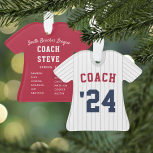Ornamento Pinstripe Baseball Jersey Coach & Team Roster