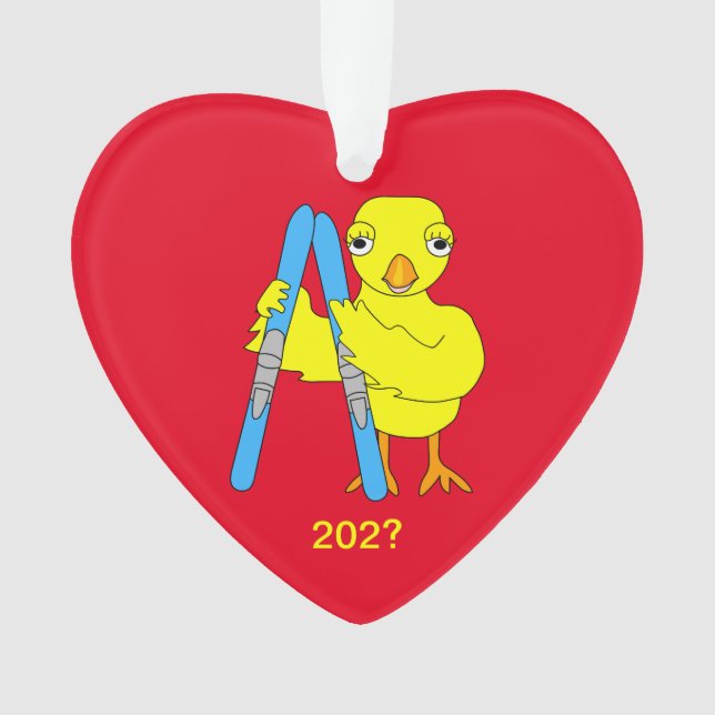 Ornamento Pintinho de Esqui (Frente)