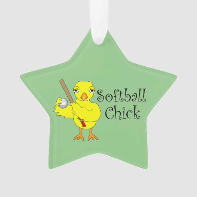 Ornamento Pintinho de Softball (Frente)