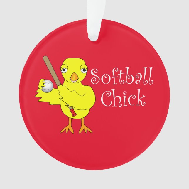 Ornamento Pintinho de Softball (Frente)