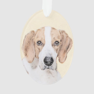 Ornamento Pintura Americana de Foxhound - Arte Cachorro Orig