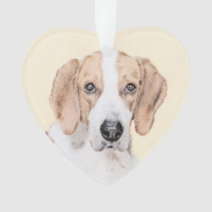 Ornamento Pintura Americana de Foxhound - Arte Cachorro Orig