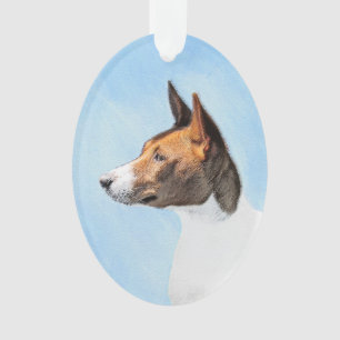 Ornamento Pintura Basenji - Arte Original Bonita