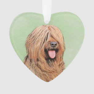 Ornamento Pintura Briard - Arte Cachorro Original