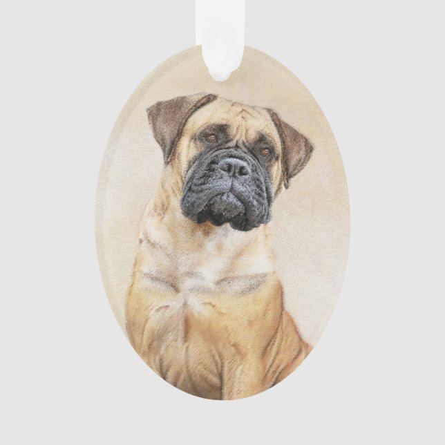 Ornamento Pintura Bullmastiff - Arte Cachorro Original Bonit (Frente)