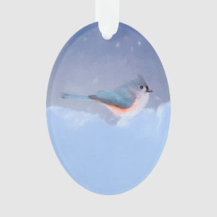 Ornamento Pintura com Titmouse Tufado - Arte Cachorra Origin
