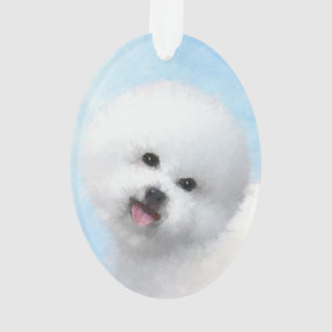 Ornamento Pintura de Bichon Frise - Arte de Cachorro Origina