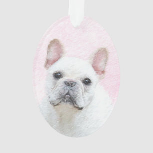 Ornamento Pintura de Bulldog Francês (Cream/Branco) - Arte