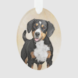 Ornamento Pintura de Cachorro de Montanha Entlebucher - Arte