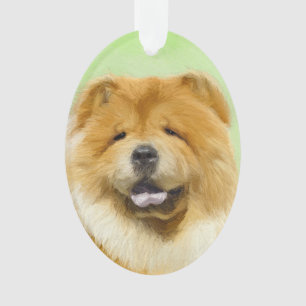 Ornamento Pintura De Chow Chow - Arte De Cão Original Bonit