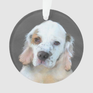 Ornamento Pintura de Clumber Spaniel - Arte Original de Cach