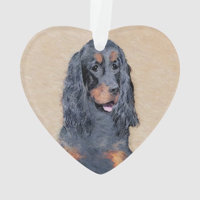 Ornamento Pintura de Gordon Setter - Arte de Cachorro Origin (Verso)