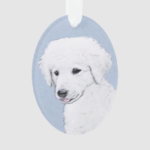 Ornamento Pintura de Kuvasz - Arte Cão Original Bonita