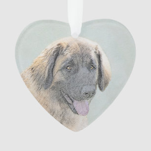 Ornamento Pintura de Leonberger - Arte de Cachorro Original
