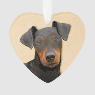 Ornamento Pintura de Manchester Terrier Arte Animal Original