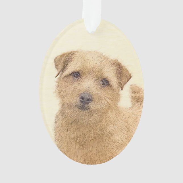 Ornamento Pintura de Norfolk Terrier - Arte de Cachorro Orig (Verso)