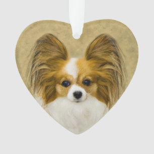 Ornamento Pintura de Papillon (Hound Tri) - Arte de Cão Ori