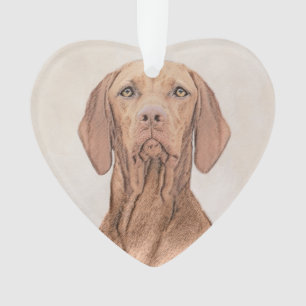 Ornamento Pintura de Vizsla - Arte Cão Original Bonita