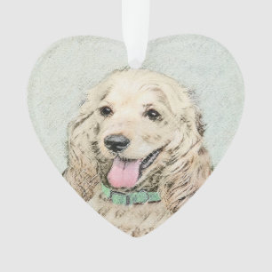 Ornamento Pintura do Cocker Spaniel Buff - Arte Original par