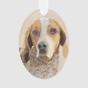 Ornamento Pintura do Coonhound Inglês Americano - Arte Canin