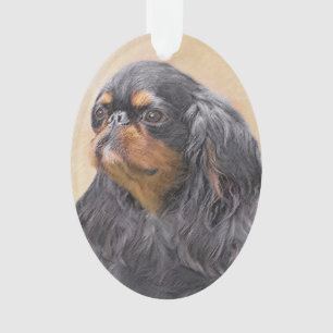Ornamento Pintura do Spaniel Inglês Toy Arte Animal Original