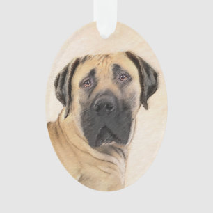 Ornamento Pintura em Boerboel - Arte Cachorro Original Bonit