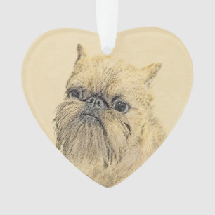Ornamento Pintura em Bruxelas Griffon - Arte Cachorra Origin