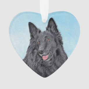 Ornamento Pintura em Sheepdog Belga - Arte em Cachorro Origi