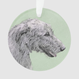 Ornamento Pintura em Wolfhound Irlandês - Arte em Cachorro O
