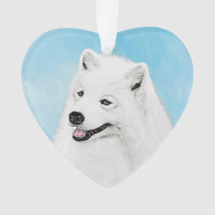 Ornamento Pintura Samoyed - Arte Cachorosa Original