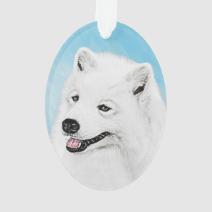 Ornamento Pintura Samoyed - Arte Cachorosa Original
