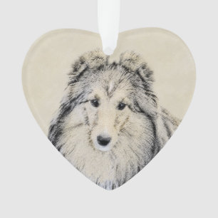 Ornamento Pintura Shetland Sheepdog - Arte Cachorreira Origi