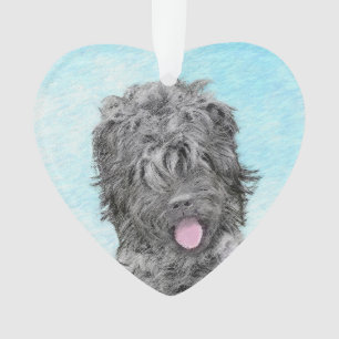 Ornamento Pintura Terrier russa negra - Cachorro original bo