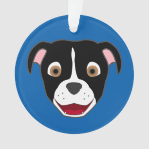 Ornamento Pitbull preto enfrenta com chama branca