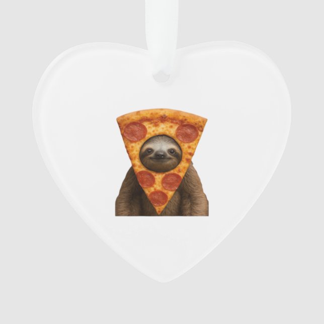 Ornamento Pizza de preguiça meme engraçado estranho brincade (Frente)
