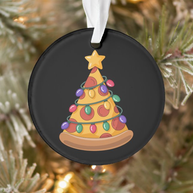 Ornamento Pizza Tree Christmas Lights Pizza Lover Family (Árvore)