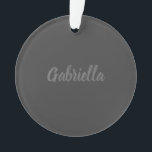 Ornamento Placa de Cinzas Elegantes Caligrafia em Nome Simpl<br><div class="desc">Procurando uma bela caligrafia com uma letra estética? Este design simples e atraente é para você. Este produto impressiona imediatamente aqueles que o veem. A design fina e saborosa refletirá imediatamente a qualidade da sua relação e da sua família.</div>