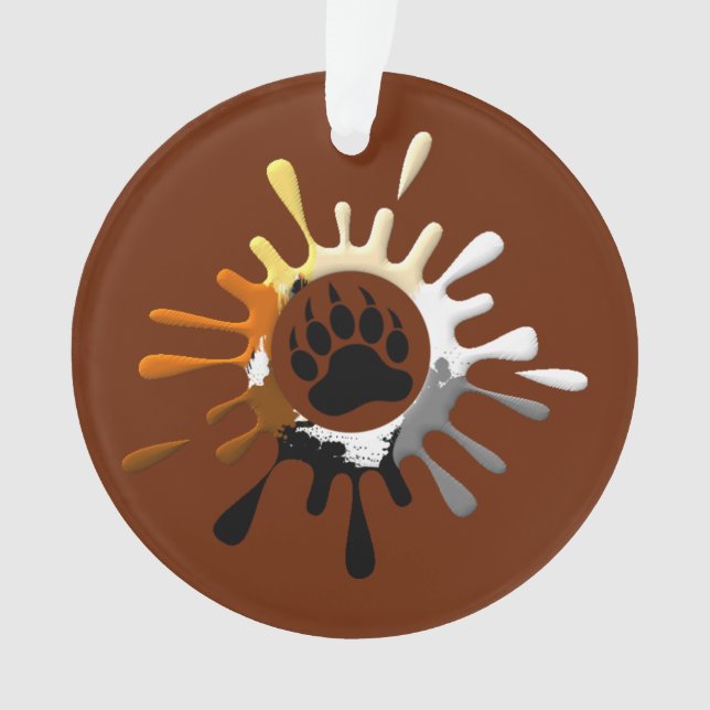 Ornamento Placa inicial do Splash Bear do sinalizador do Urs (Frente)