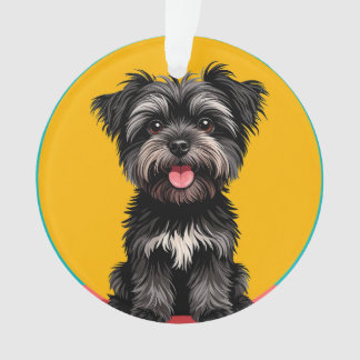 Ornamento Playful Black And Gray Terrier Puppy Portrait