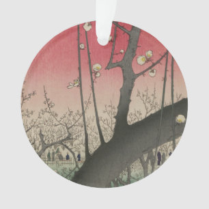 Ornamento Plum Estate Japonês Edo Woodblock Plum
