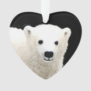 Ornamento Polar Bear Cub Painting - Arte Original