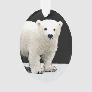 Ornamento Polar Bear Cub Painting - Arte Original