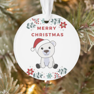 Ornamento Polar Bear Natal Neve Inverno Polar