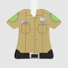 Ornamento Polícia Uniforme Tan com Silver Shield