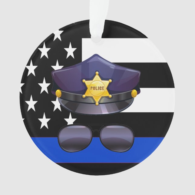 Ornamento Policial Thin Blue Line (Frente)
