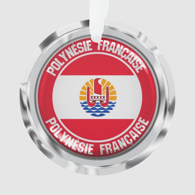 Ornamento Polinésia Francesa Redonda Emblem (Frente)