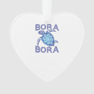 Ornamento Polynesian Blue Tribal Sea Turtle Bora Bora