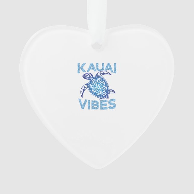 Ornamento Polynesian Blue Tribal Sea Turtle Kauai Vibes Copy (Frente)