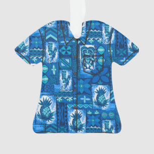 Ornamento Pomaika’i Tiki Havaiana Vintage Tapa Aloha Camisa